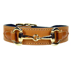 Belmont Dog Collar in Buckskin & Gold