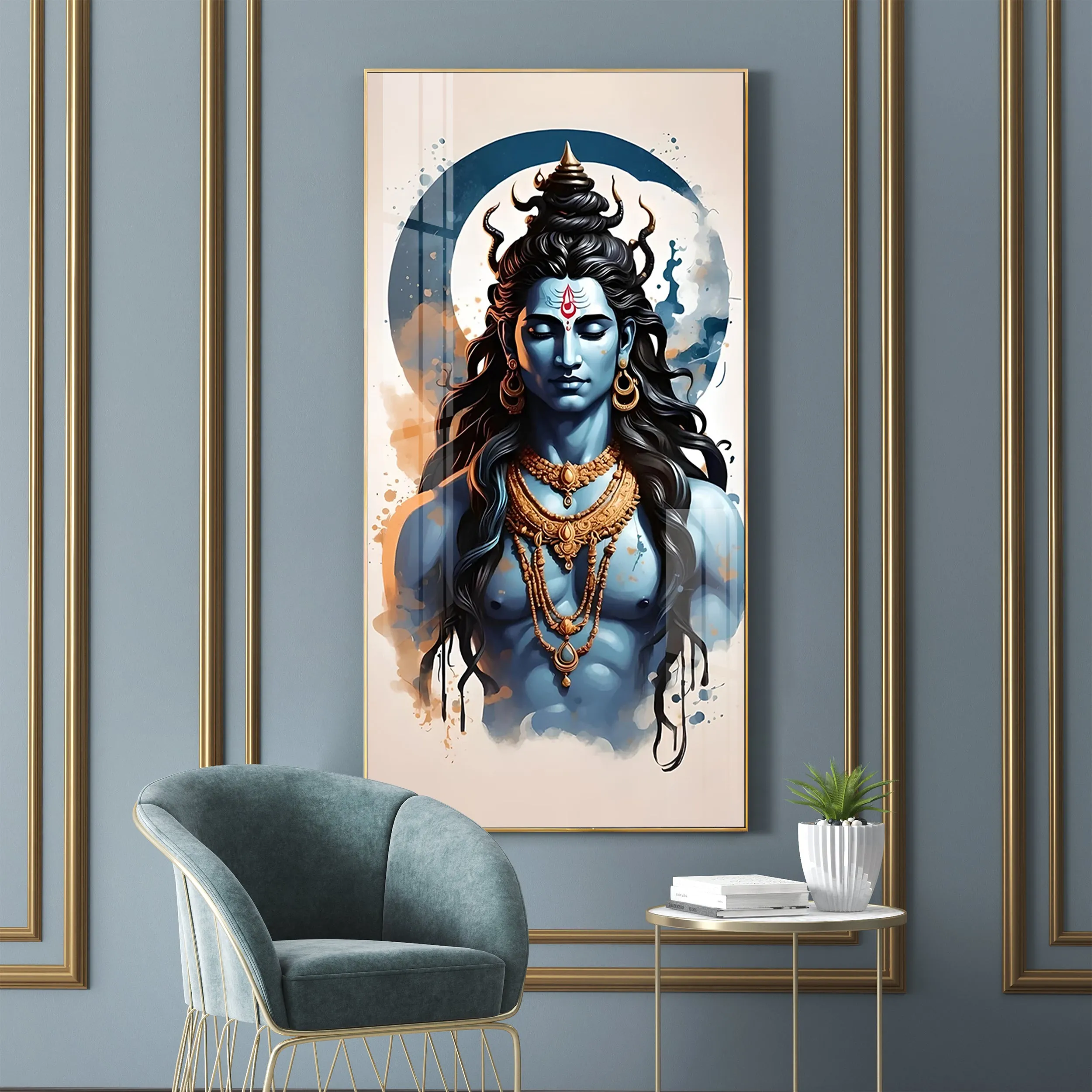 Bholenath Premium Acrylic Vertical Wall Art