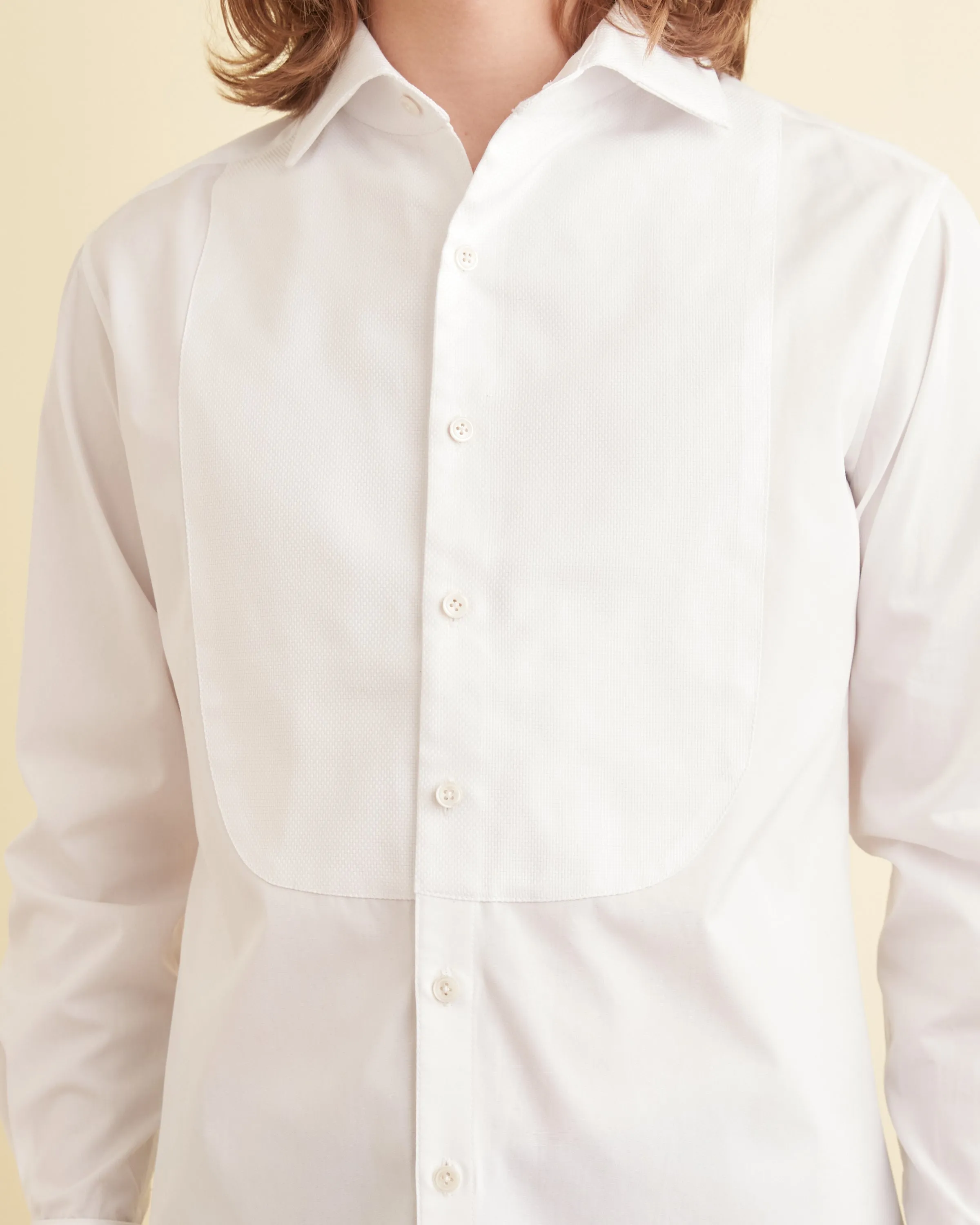 Bib Tuxedo Shirt - White