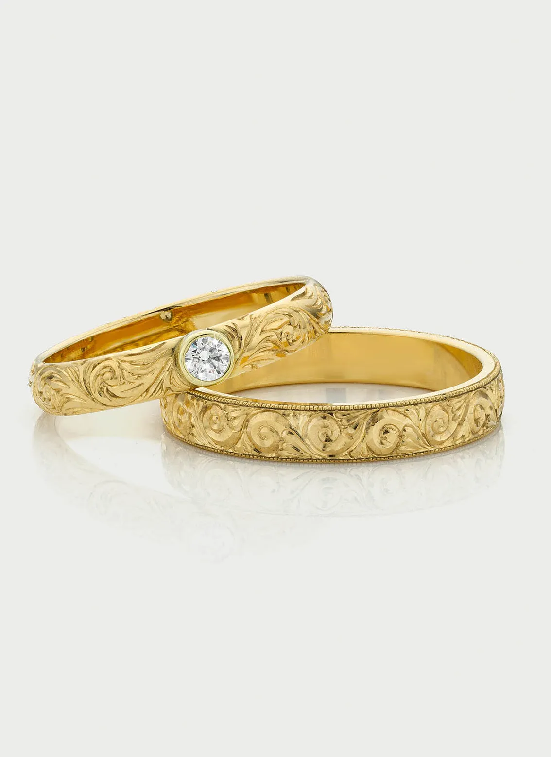 Blake scroll ring 14k gold