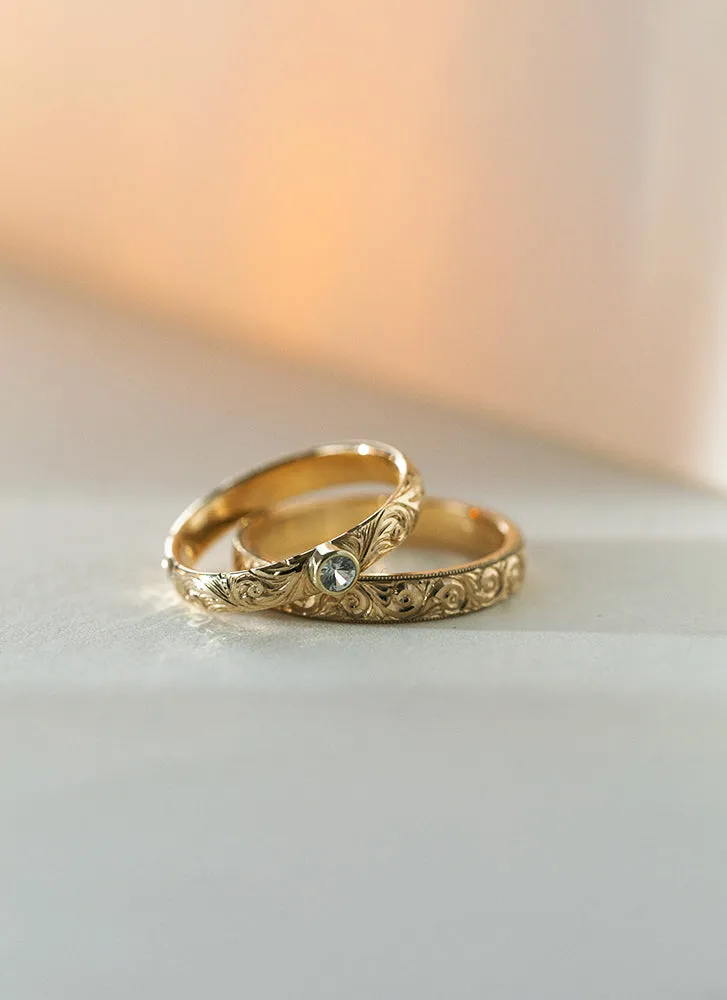 Blake scroll ring 14k gold