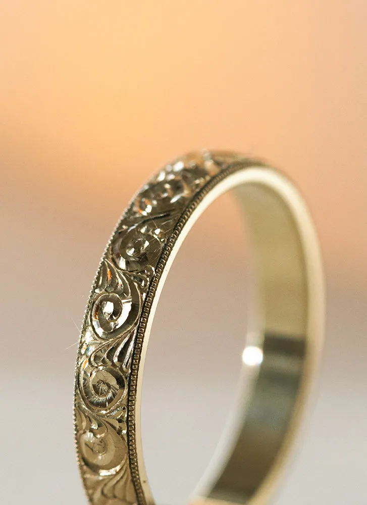 Blake scroll ring 14k gold