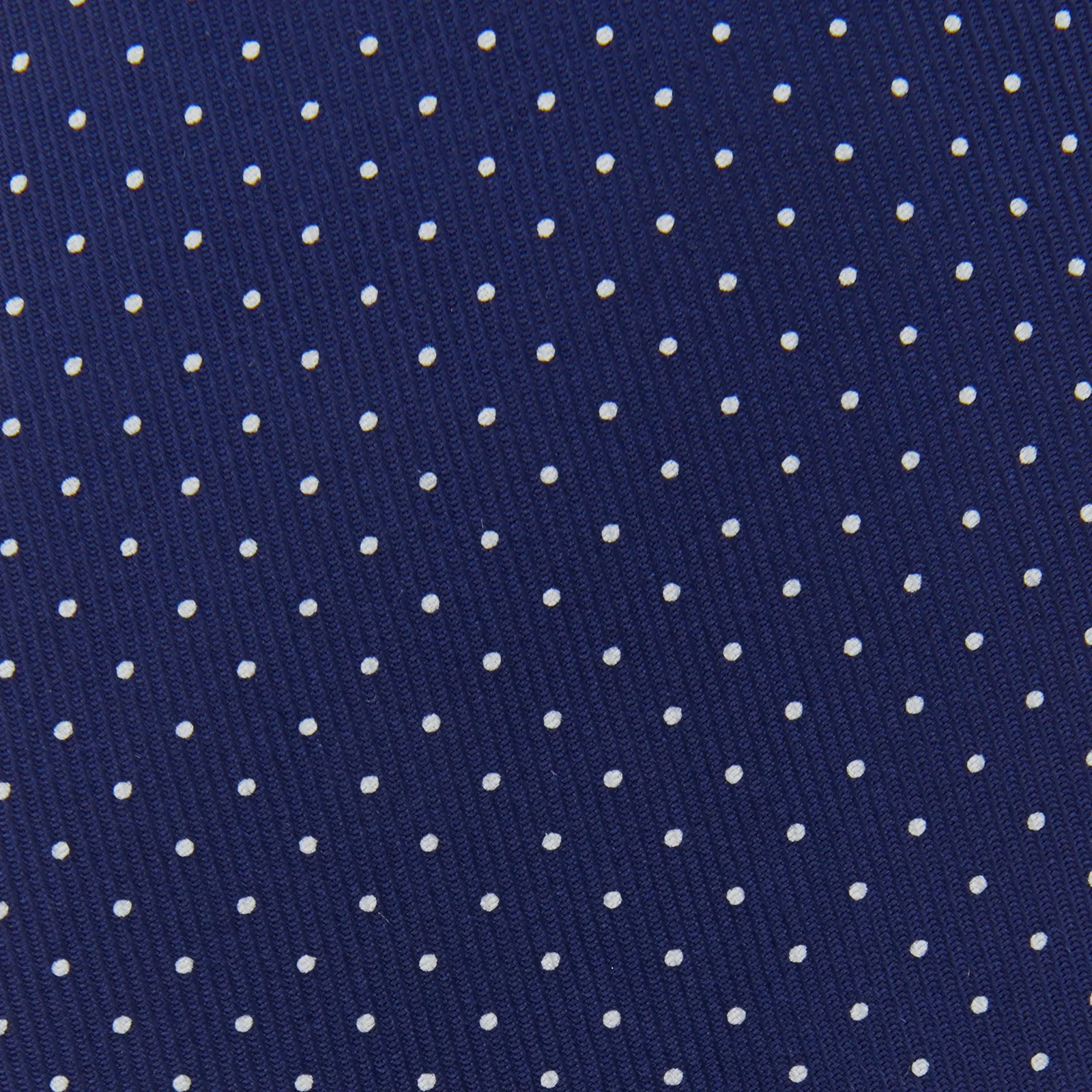 Blue and White Small Spot Printed Silk Tie