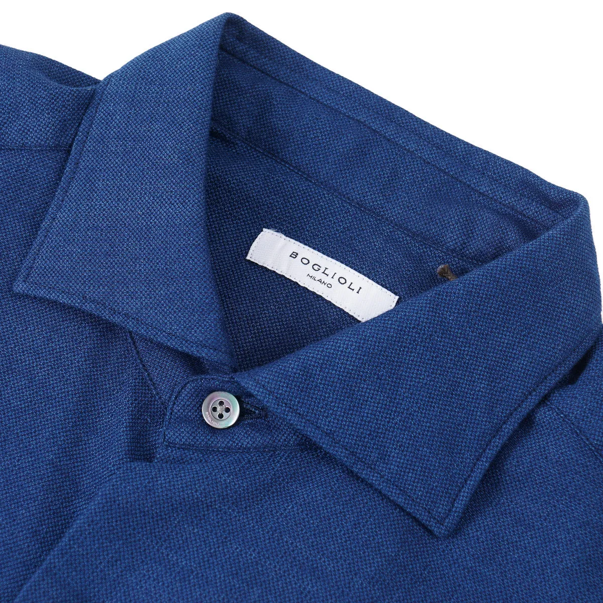 Boglioli Slim-Fit Pique Knit Cotton Shirt