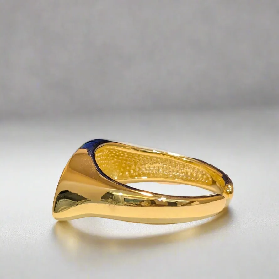 BOLD SERIES - 18k Gold Plated Half Moon Brass Adjustable Finger Ring