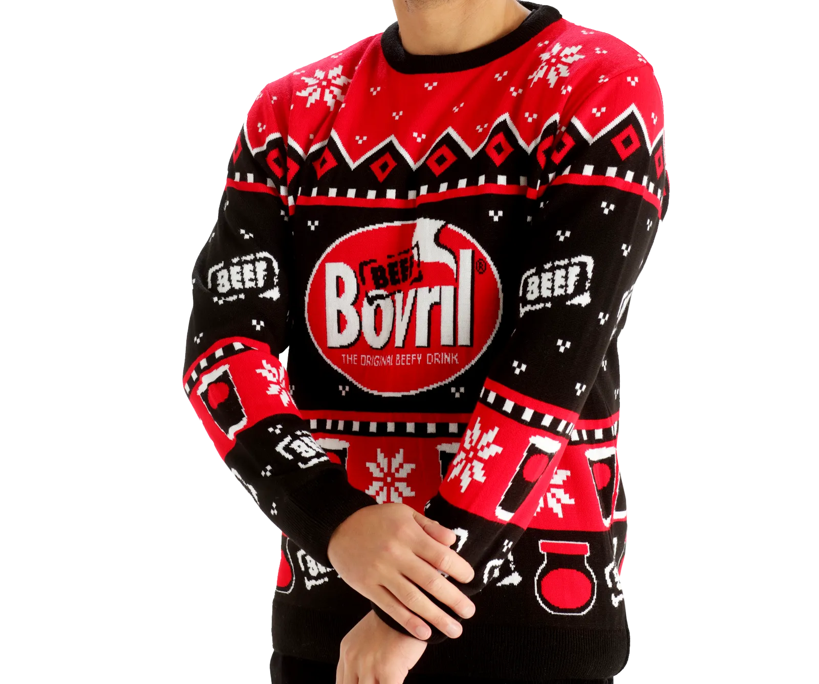 Cozy Bovril® Official Knitted Christmas Jumper - Perfect Festive Sweater for Holiday Cheer