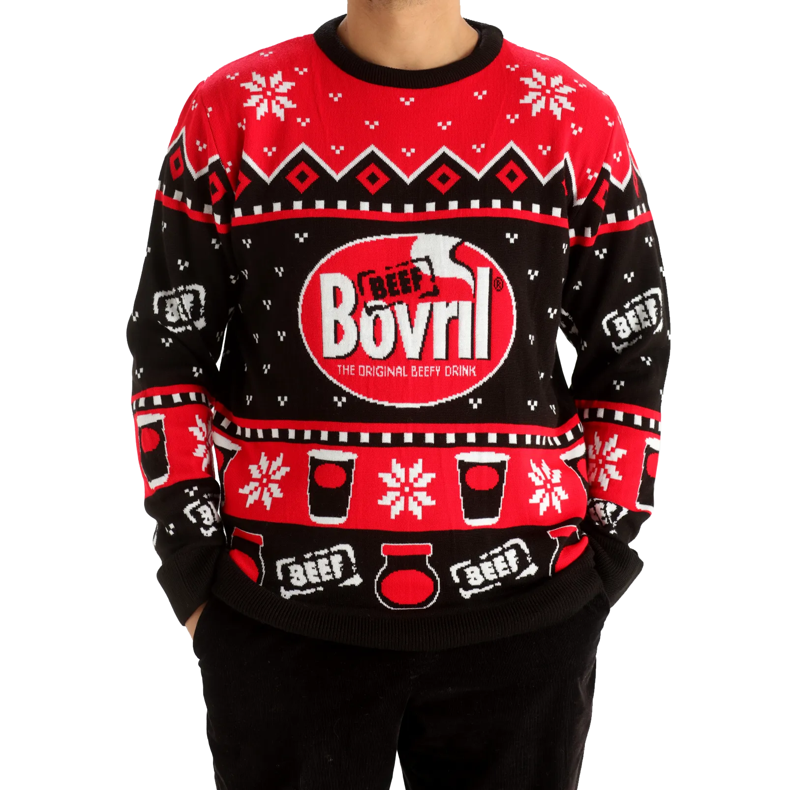 Cozy Bovril® Official Knitted Christmas Jumper - Perfect Festive Sweater for Holiday Cheer