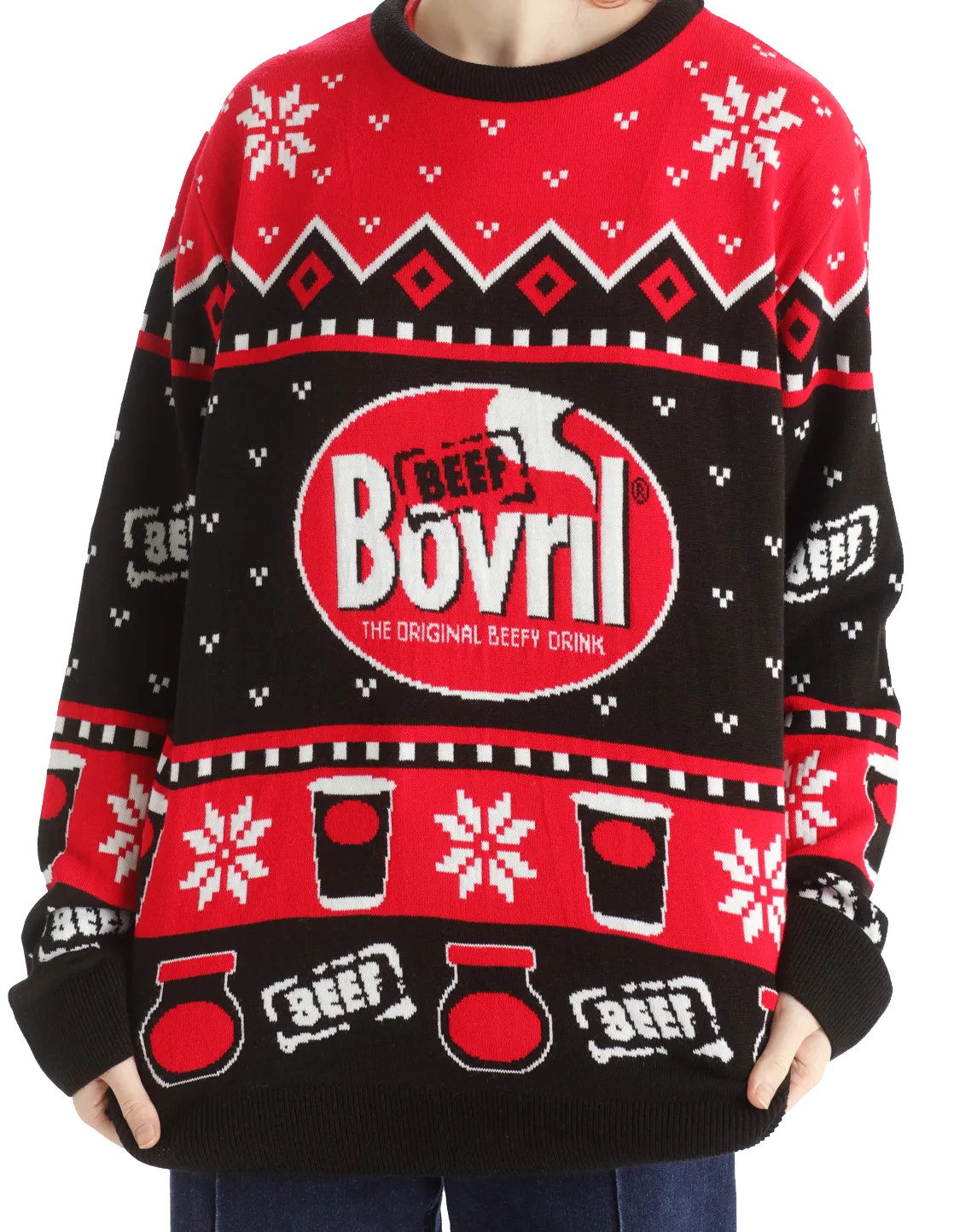 Cozy Bovril® Official Knitted Christmas Jumper - Perfect Festive Sweater for Holiday Cheer