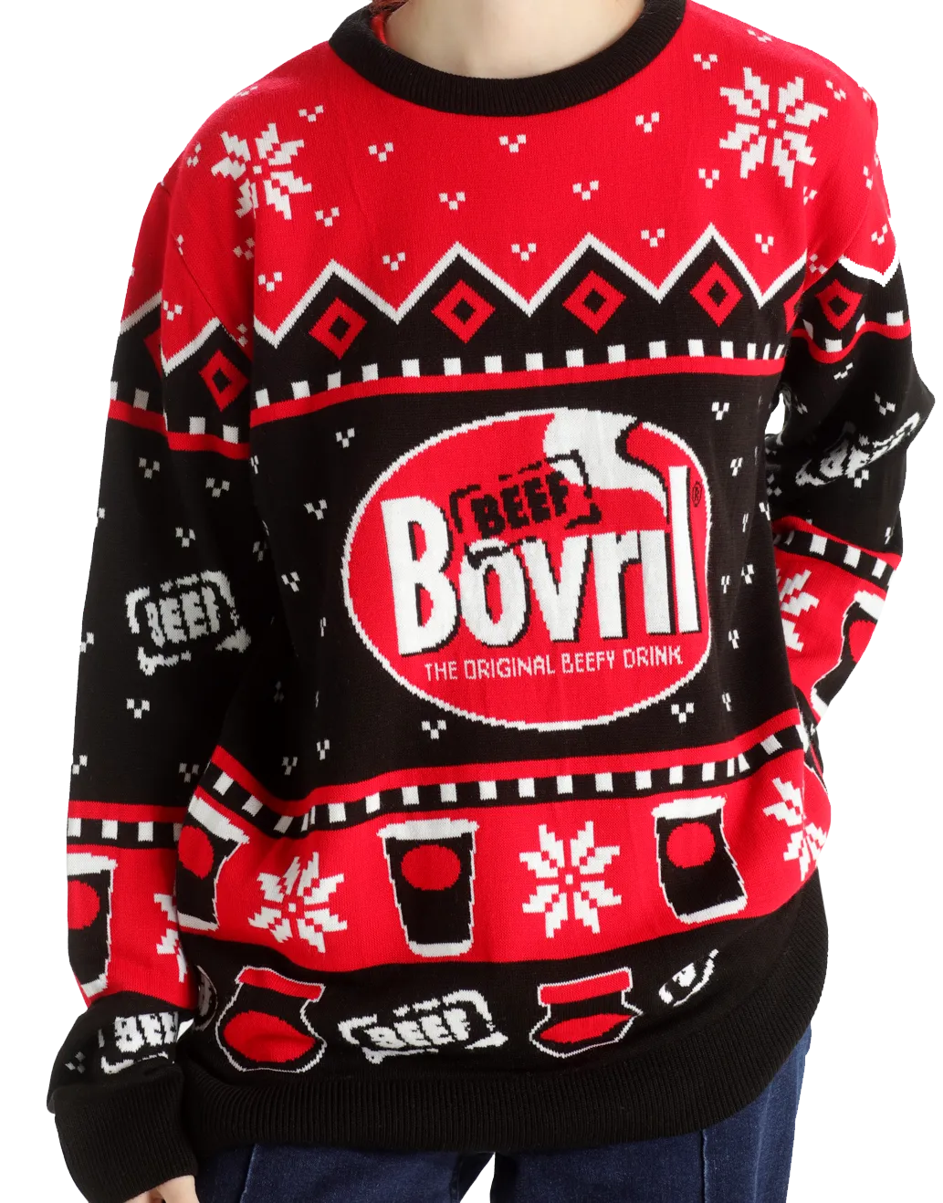 Cozy Bovril® Official Knitted Christmas Jumper - Perfect Festive Sweater for Holiday Cheer