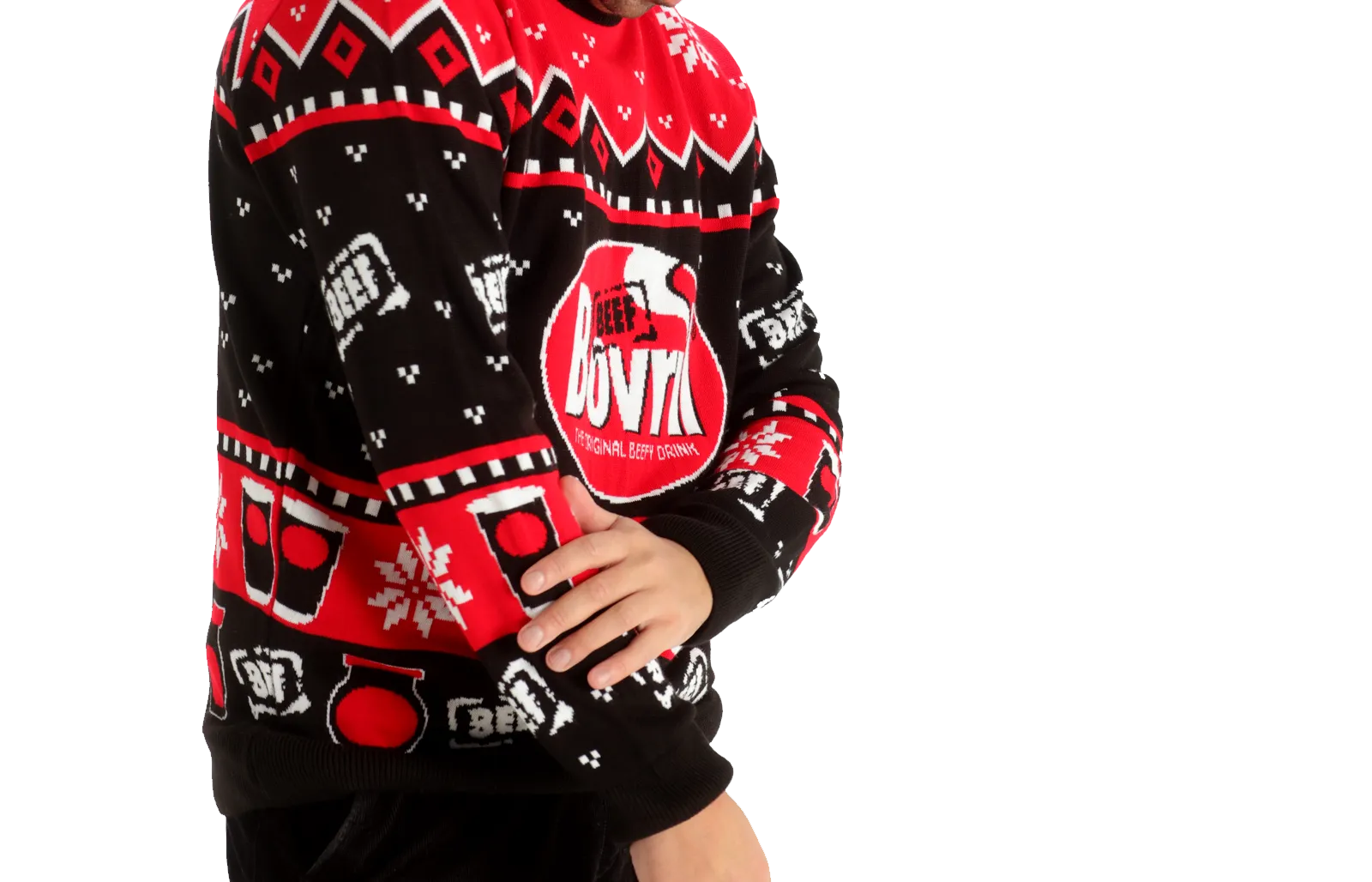 Cozy Bovril® Official Knitted Christmas Jumper - Perfect Festive Sweater for Holiday Cheer