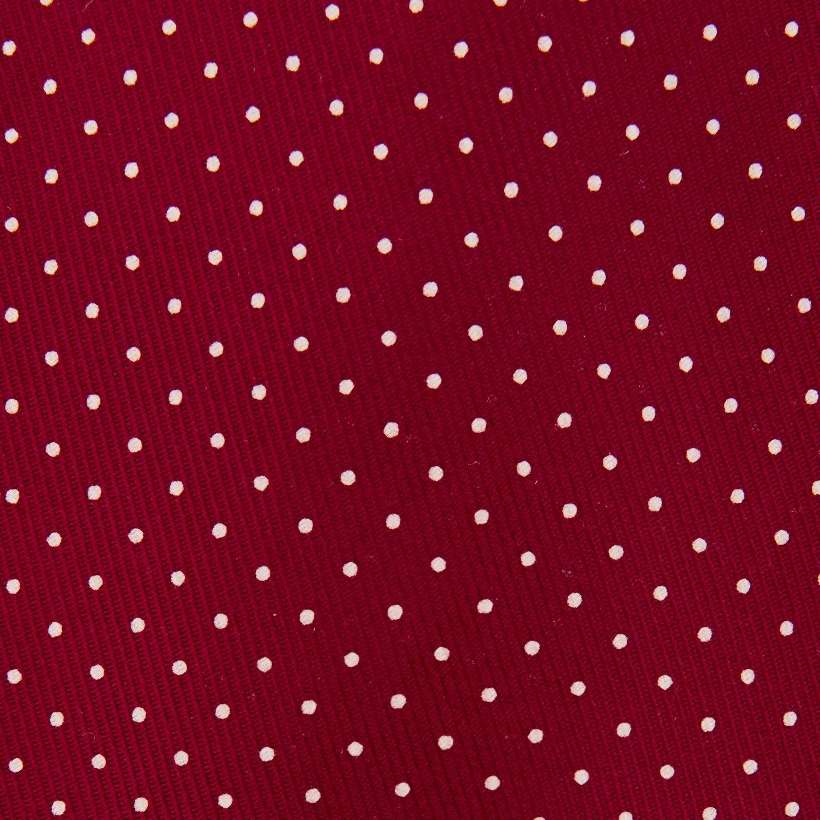 Burgundy and White Small Spot Printed Silk Tie