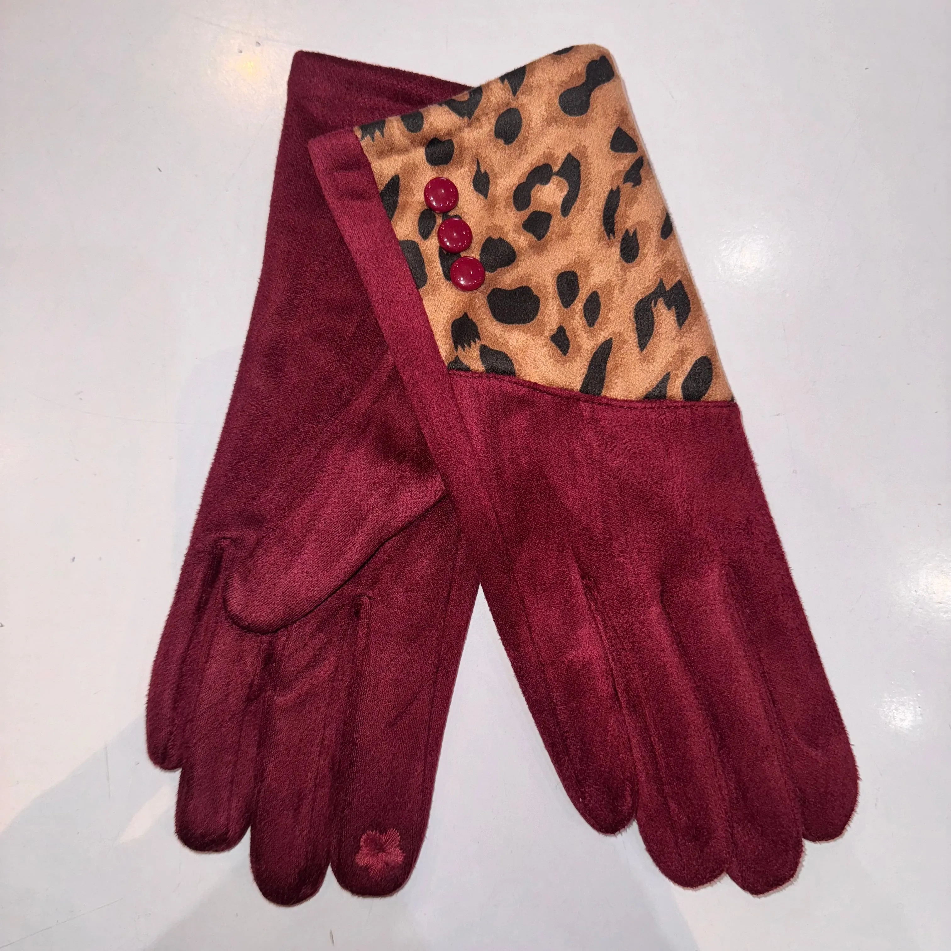 Butterfly Leopard Panel Gloves