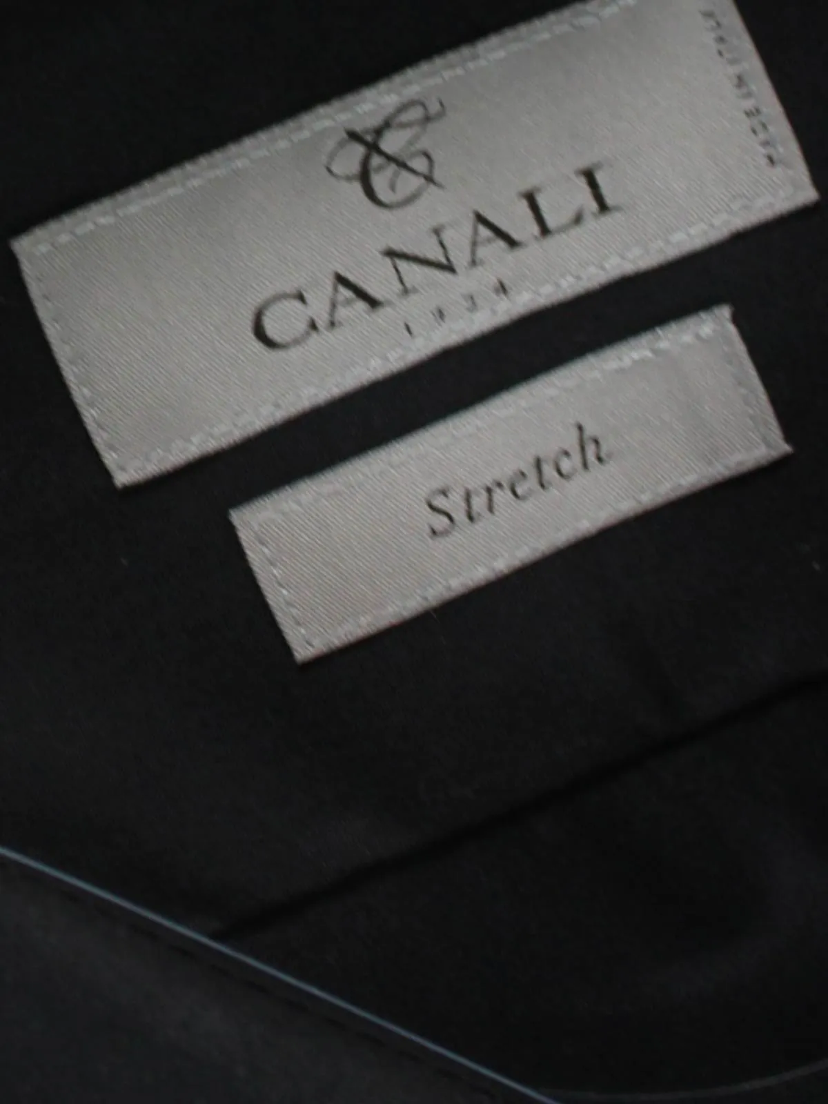 Canali Shirt Black Stretch - Modern Fit 44 -17 1/2