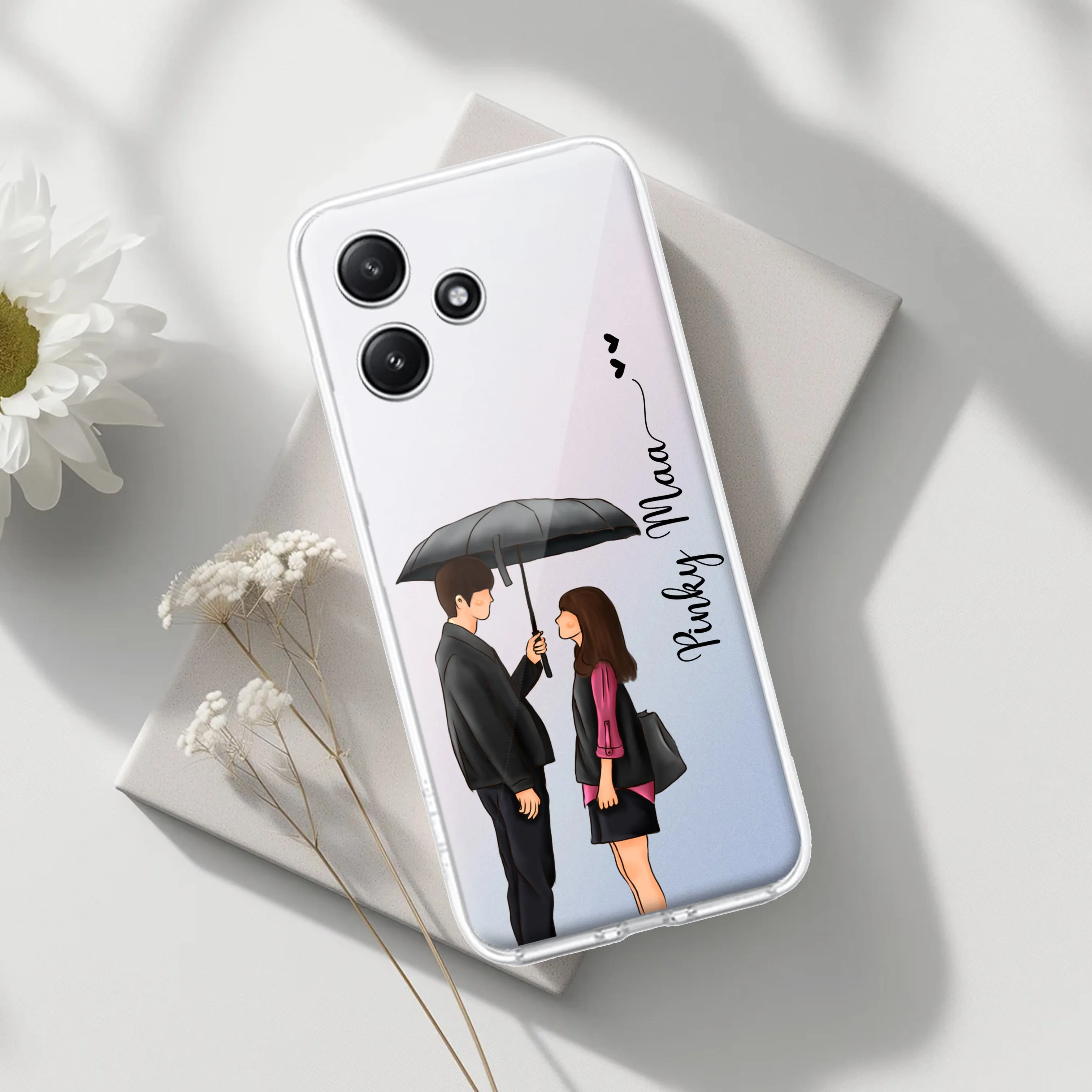 Caring Couple Customize Transparent Silicon Case For Redmi/Xiaomi