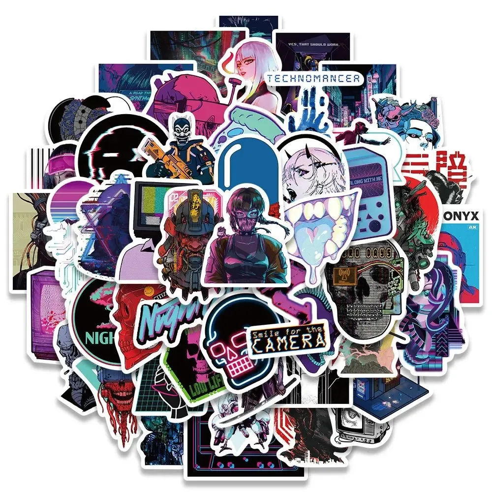 Cartoon Cool Cyberpunk Stickers