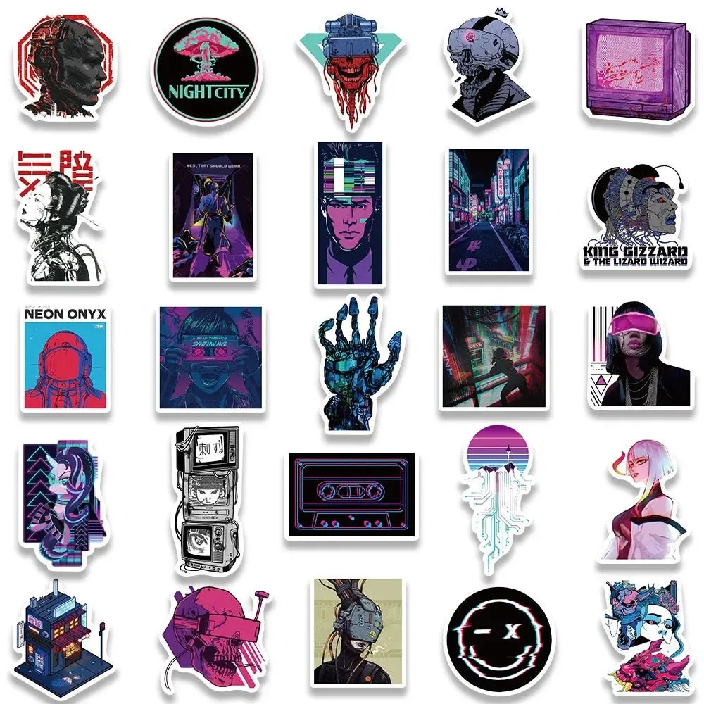 Cartoon Cool Cyberpunk Stickers