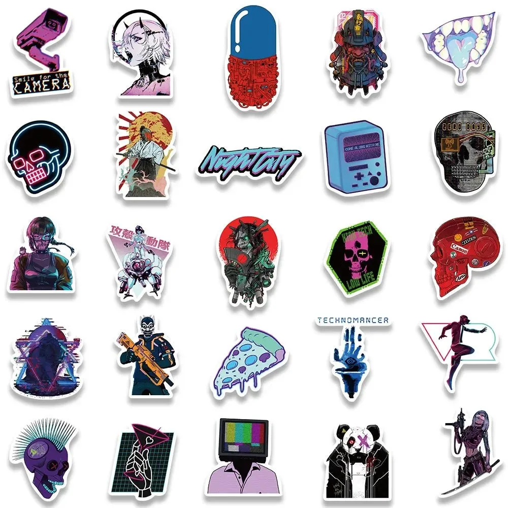 Cartoon Cool Cyberpunk Stickers