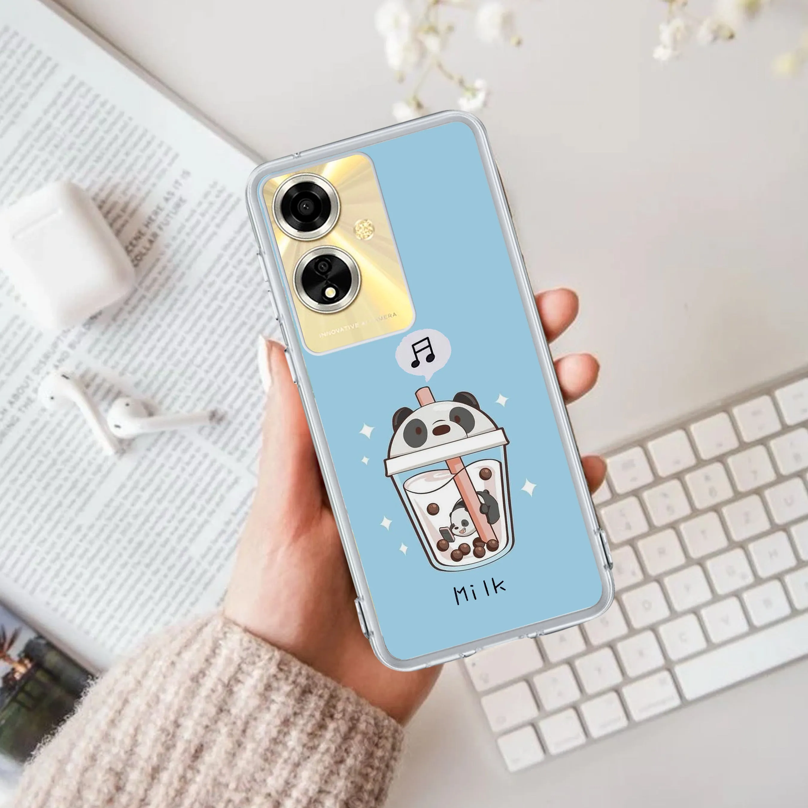 Cartoon Milk Tea We Bare Bears Silicon Case For Oppo