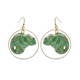 Chameleon Round Drop Earrings