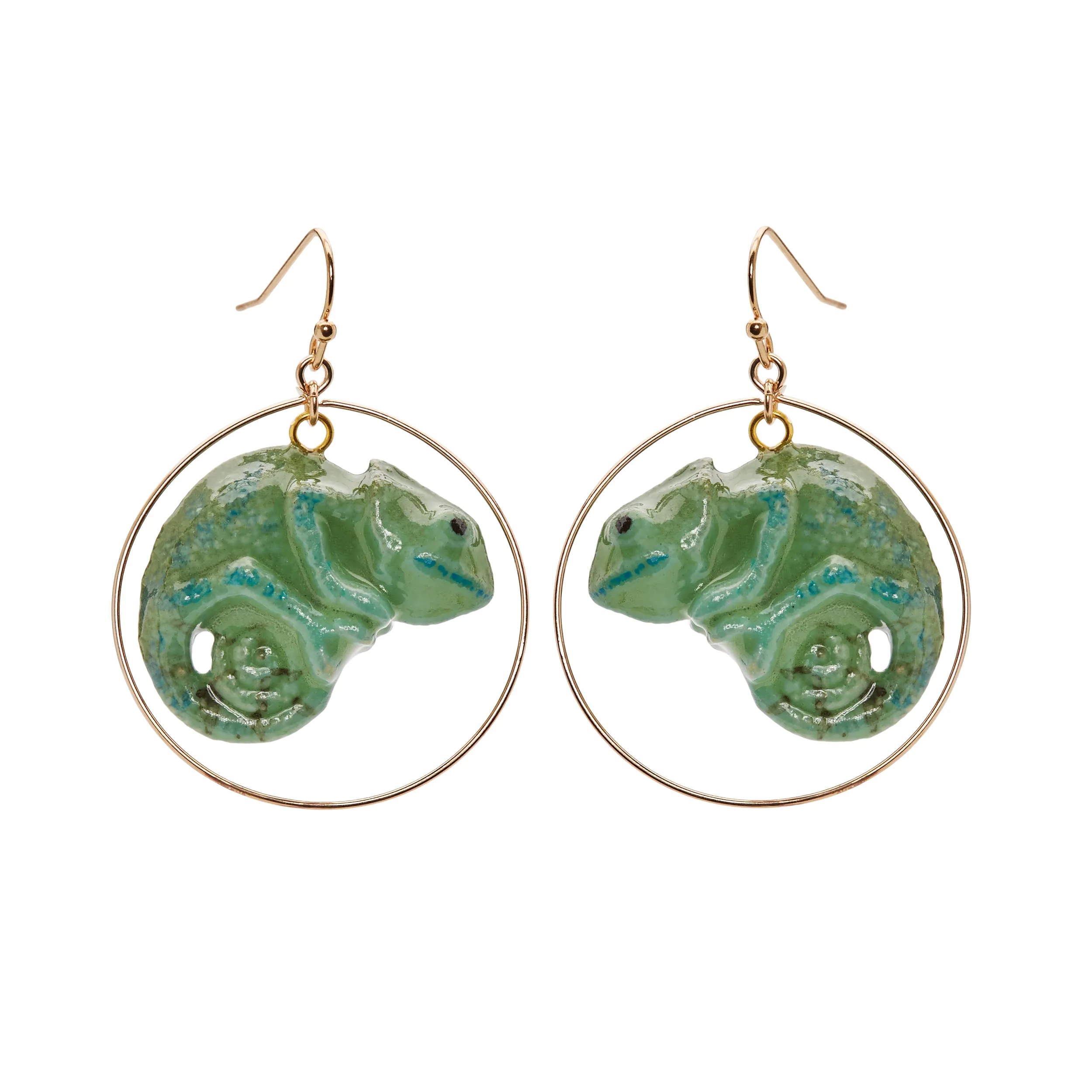 Chameleon Round Drop Earrings