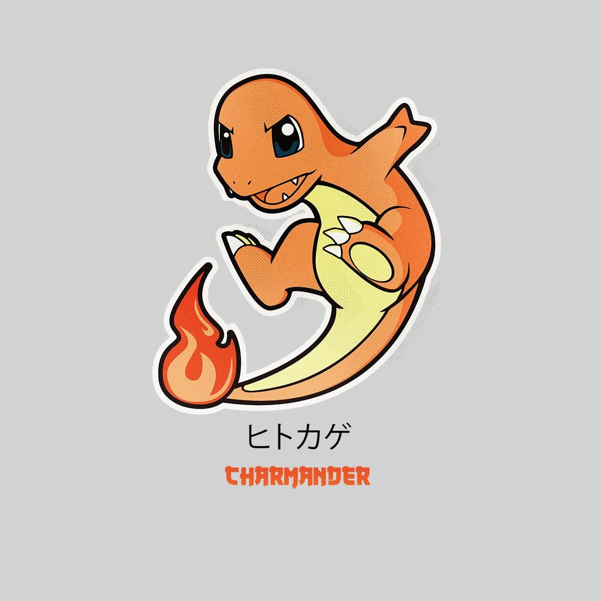 Charmander Japanese style Pokemon Culture geek Typographygraphy T-shirt for Kids