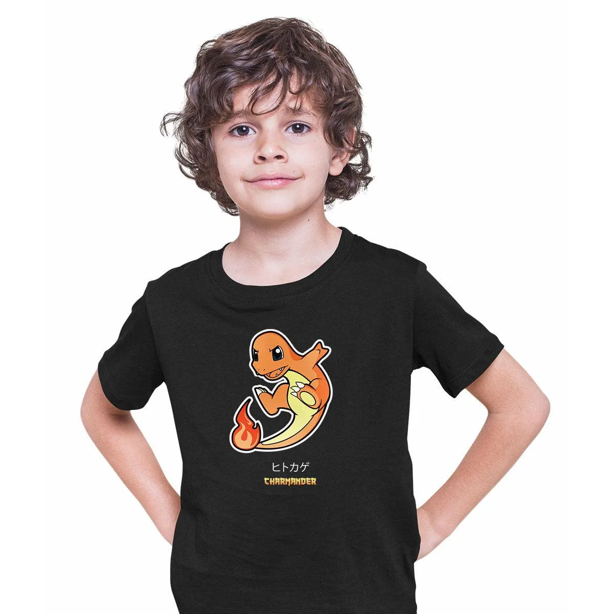 Charmander Japanese style Pokemon Culture geek Typographygraphy T-shirt for Kids