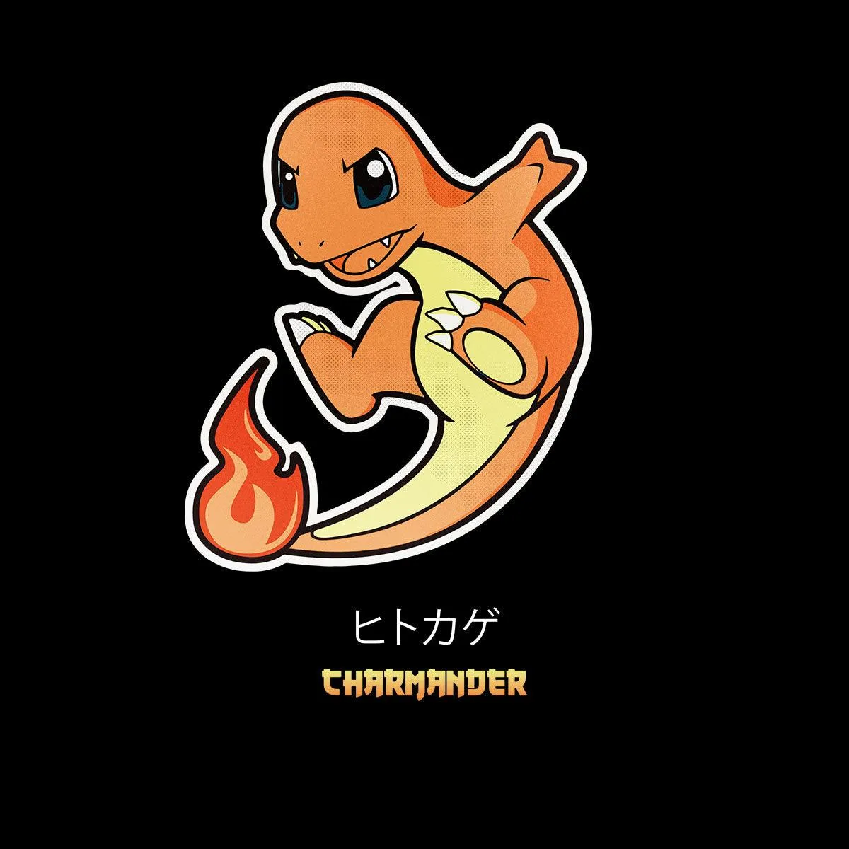 Charmander Japanese style Pokemon Culture geek Typographygraphy T-shirt for Kids