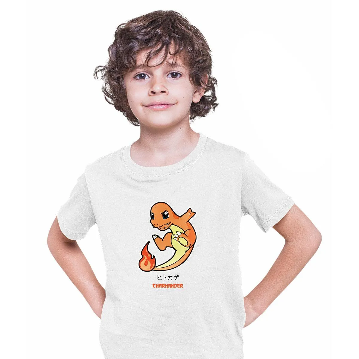 Charmander Japanese style Pokemon Culture geek Typographygraphy T-shirt for Kids