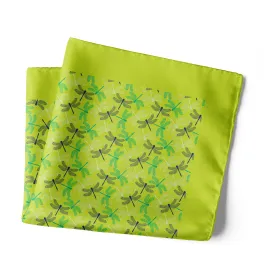 Chokore Green Dragonfly Silk Pocket Square from the Wildlife range