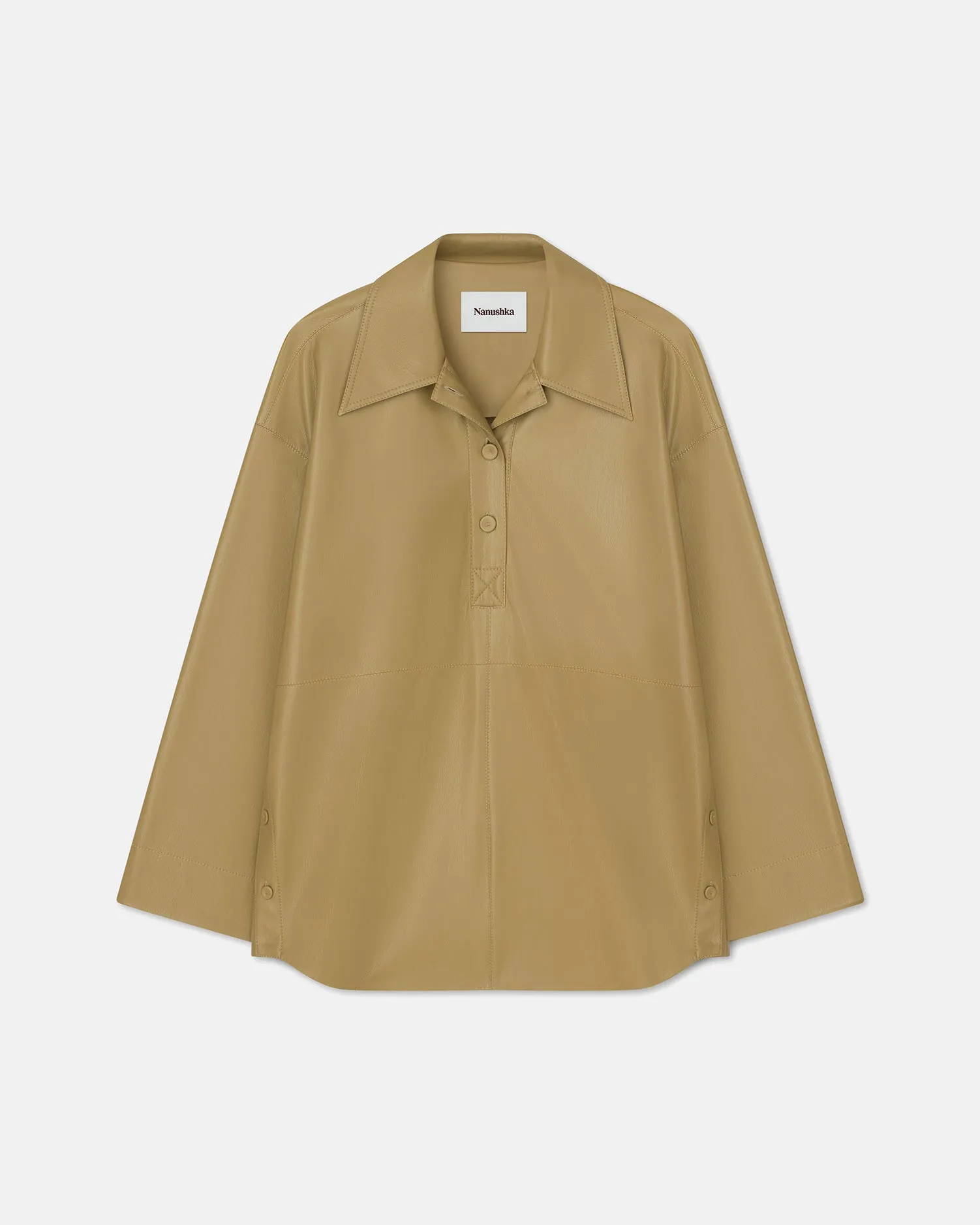 Clarice - Sale Okobor™Alt-Leather Top - Khaki Okobor