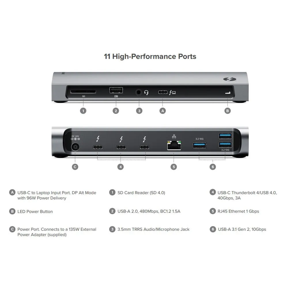 Clarity Pro Touch 27" UHD 4K Monitor with 65W PD, Webcam and Touchscreen   Thunderbolt 4 BLAZE Docking Station