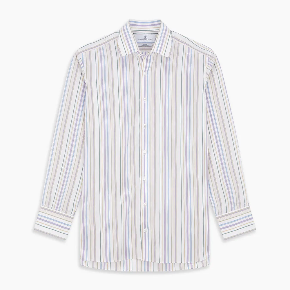 Colourful Garden Multi Stripe Cotton Regular Fit Mayfair Shirt