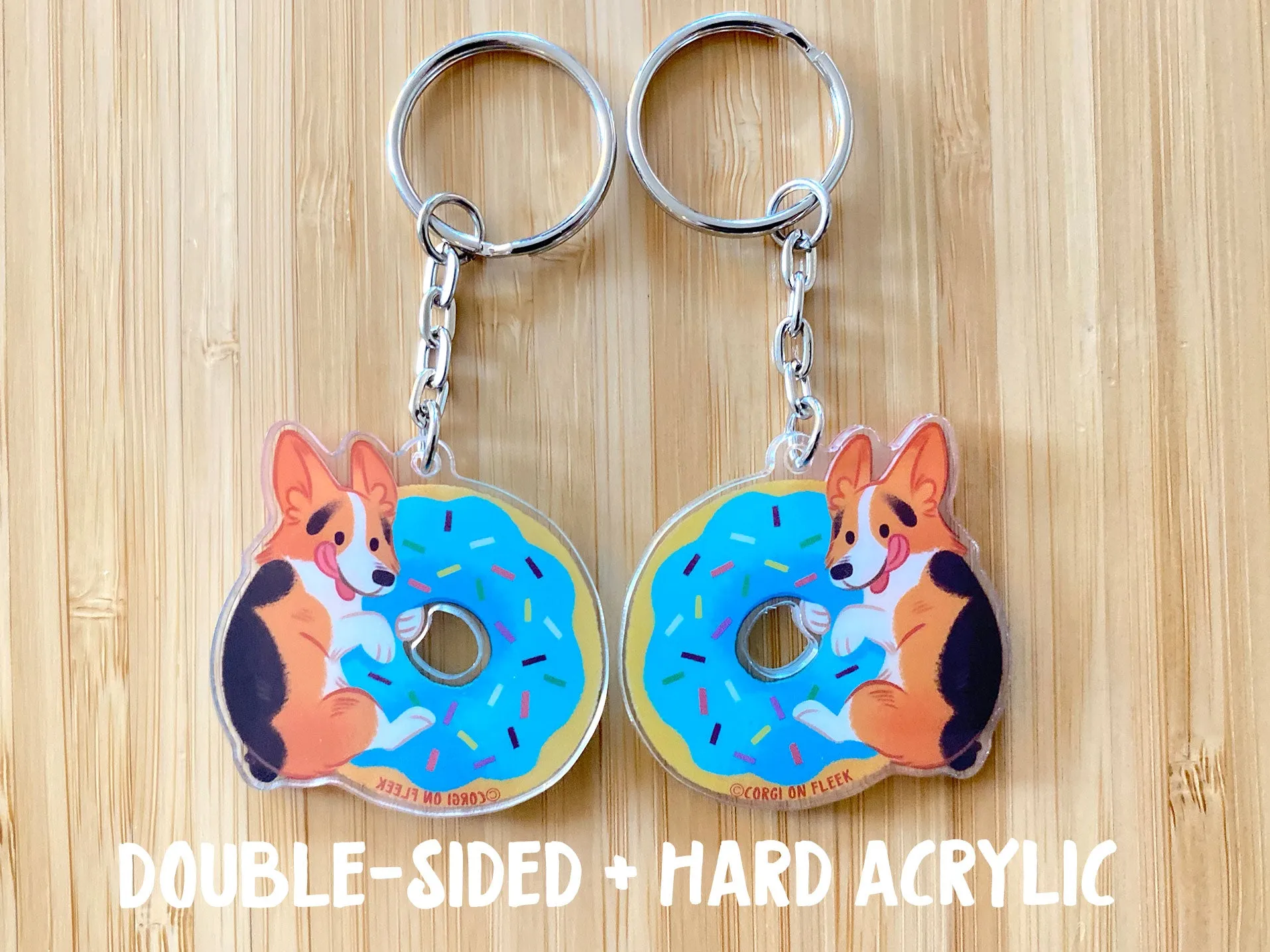 Corgi   Donut Acrylic Keychain