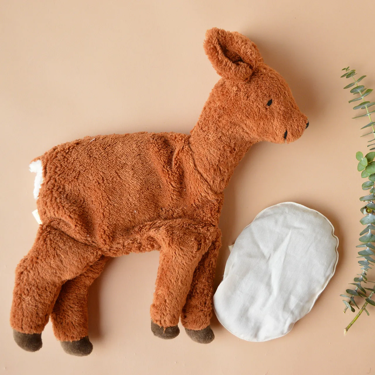 Cuddly Deer Toy/Heat Pack in Organic Cotton/Lambswool - Large