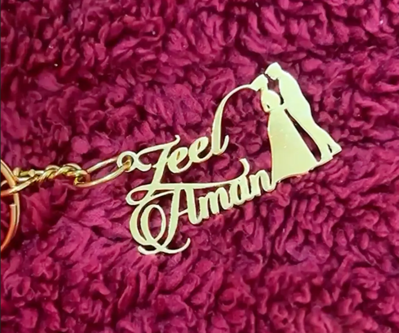 Cute Couple Name Keychain