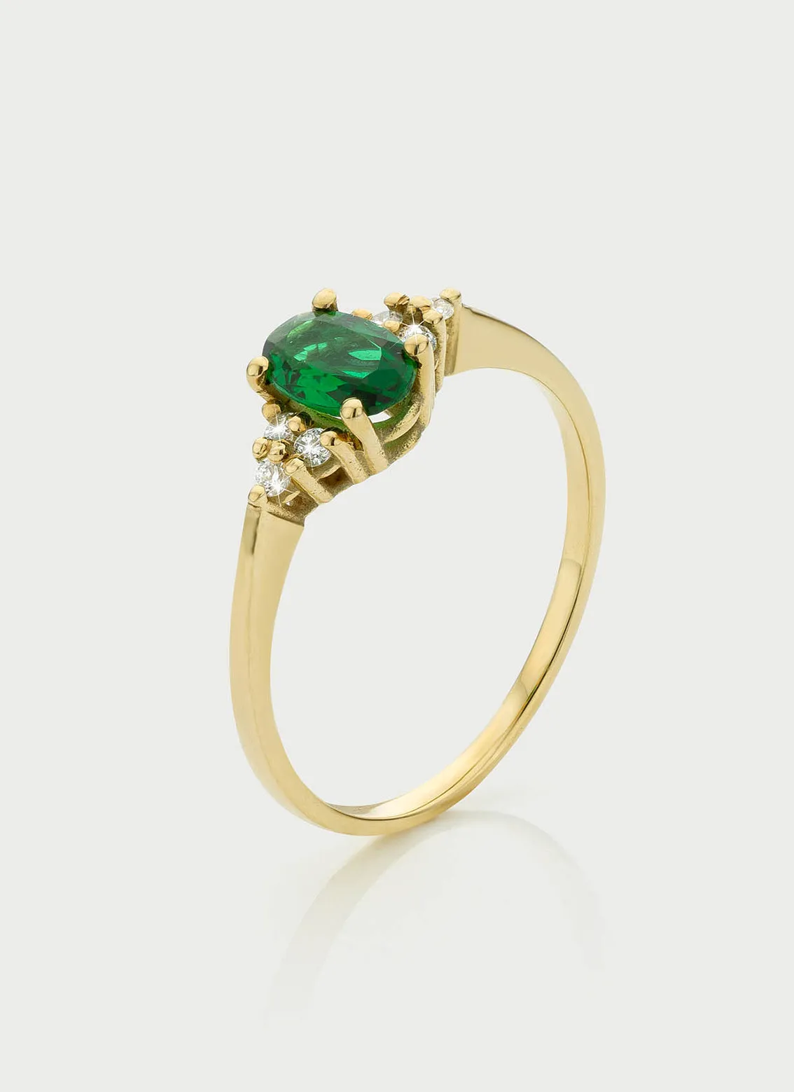 Dakota diamond tsavorite ring 14k gold