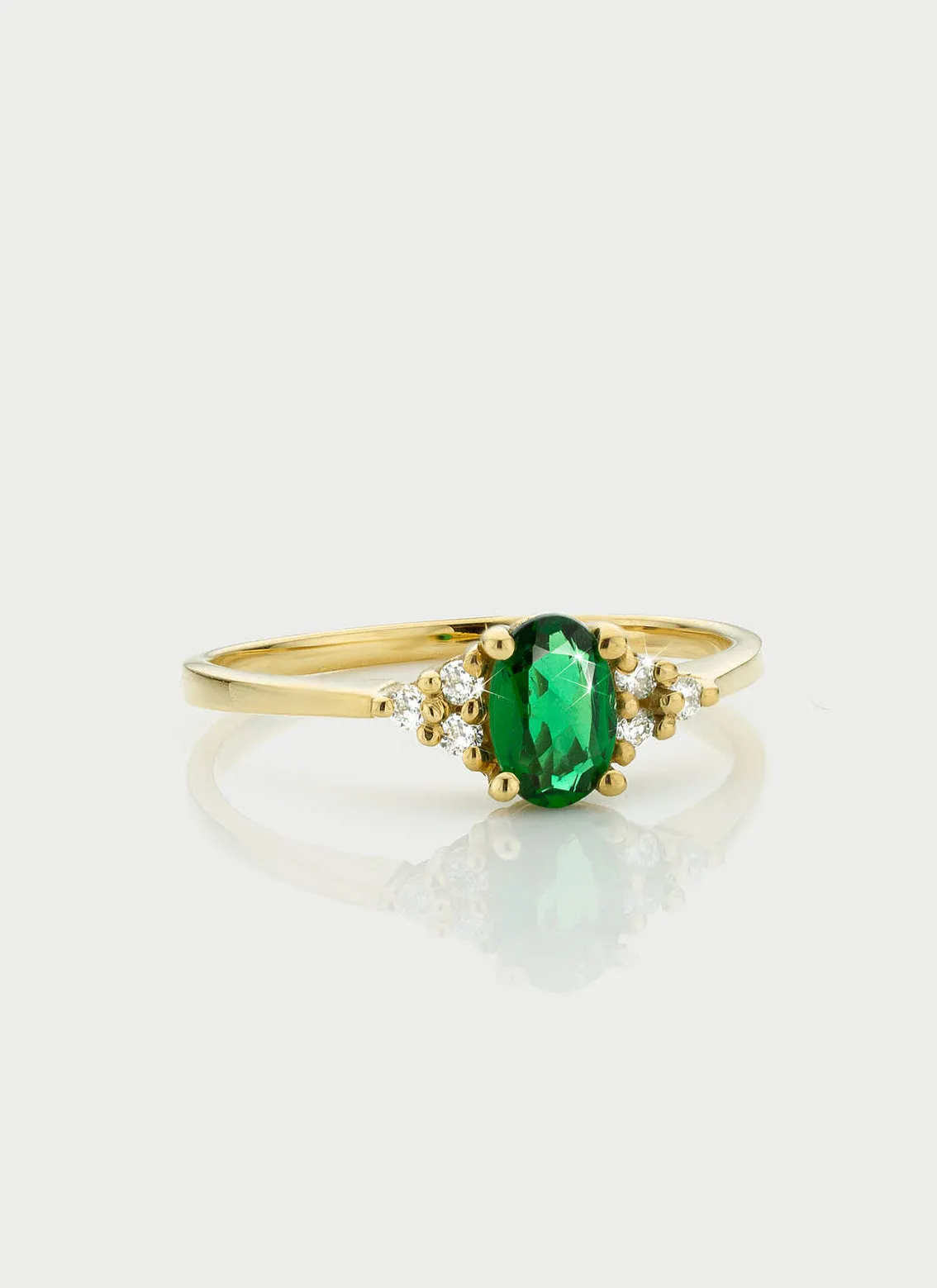 Dakota diamond tsavorite ring 14k gold