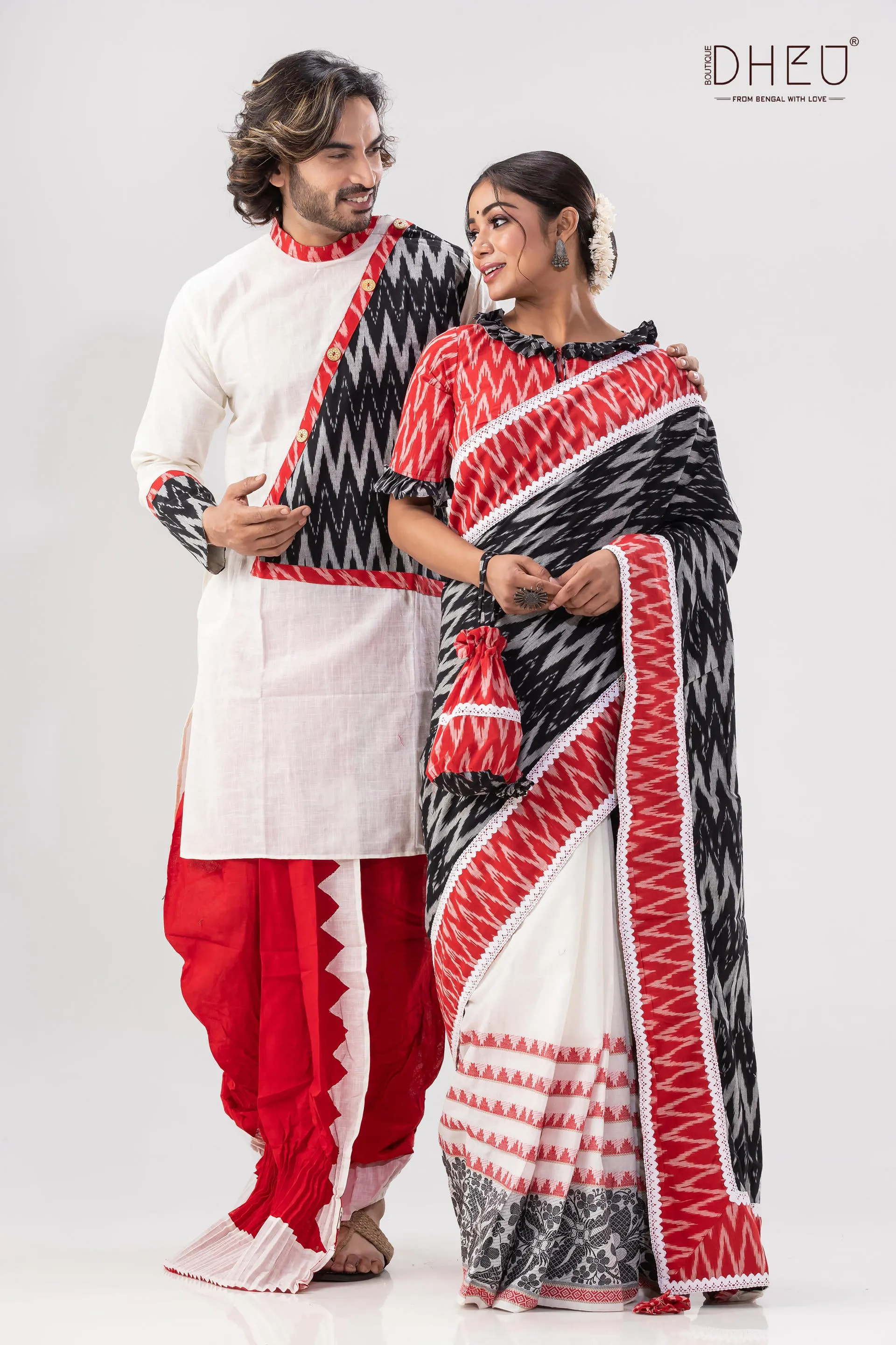 Damodar- Kurta-Saree Couple Set