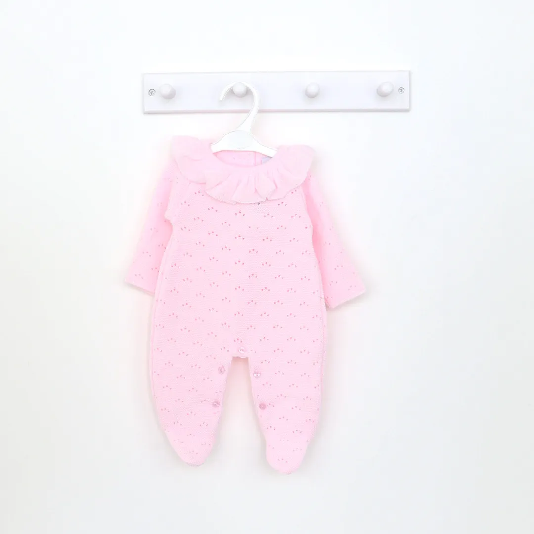 Dandelion Girls Pink Ruffle Neck Onesie