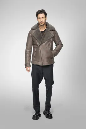 David - Warm Grey Shearling Jacket