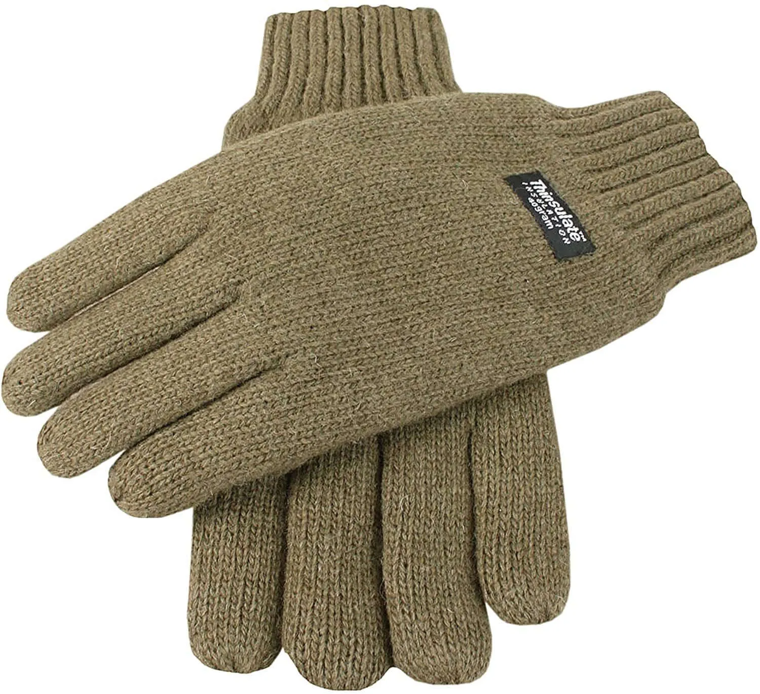 Dents Mens 100% Wool Knit Gloves with 3M Thinsulate Lining - Chocolate - X-Large