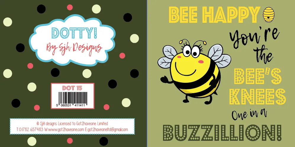 Dotty Card Range - Bee Happy Greetings Card