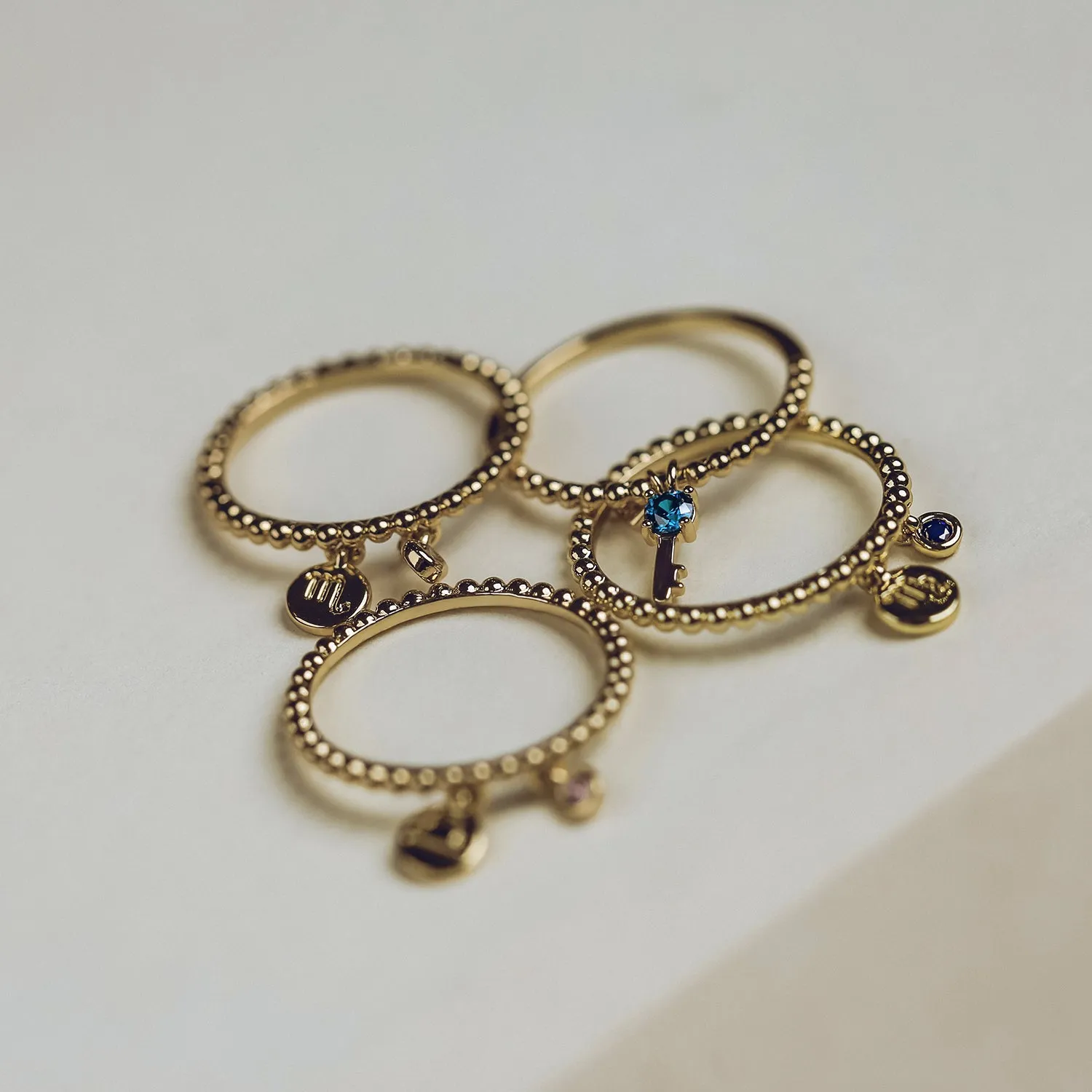 Double Charm Beaded Ring