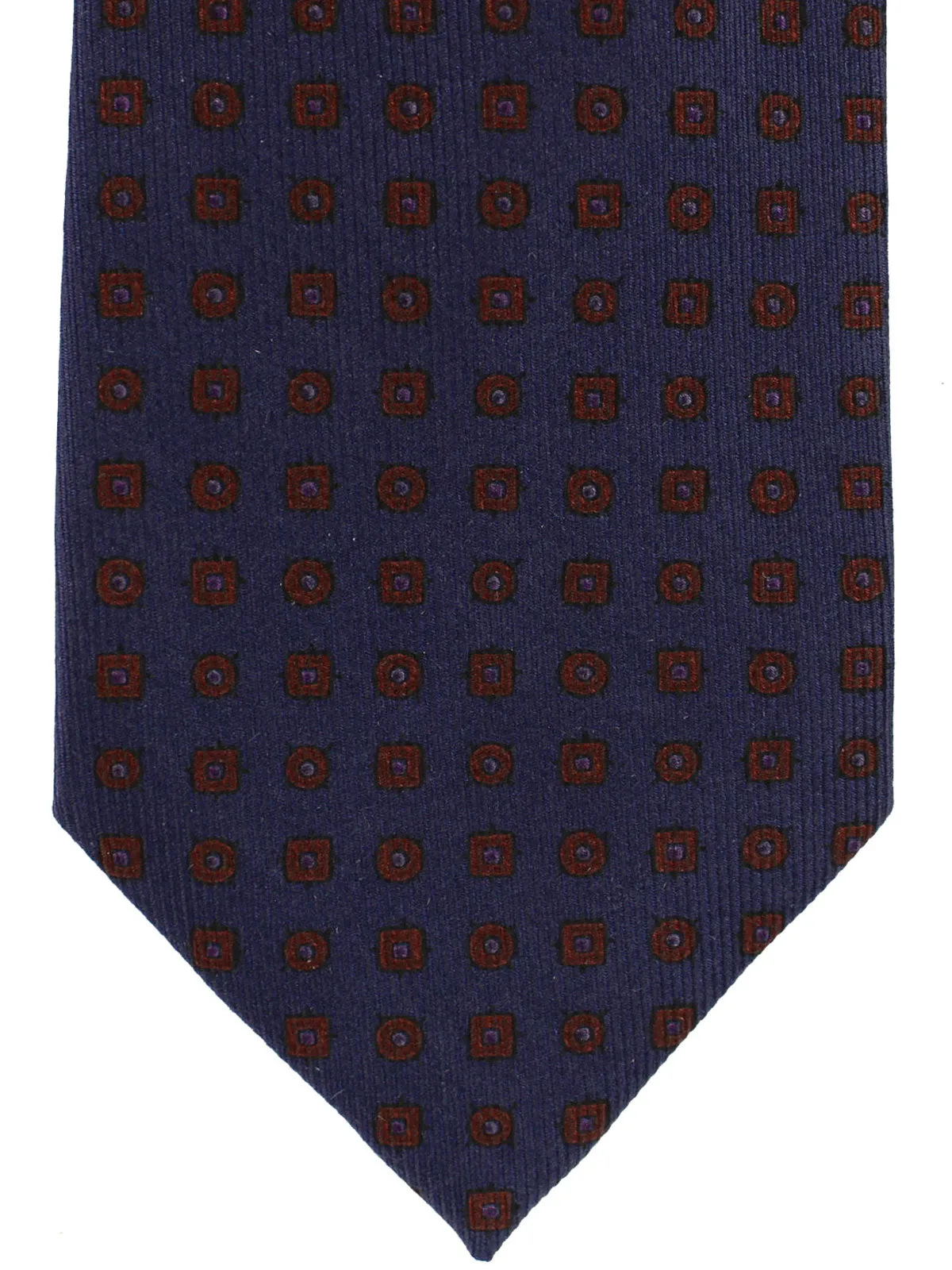 E. Marinella Silk Tie Purple Brown Geometric - Narrow Necktie SALE