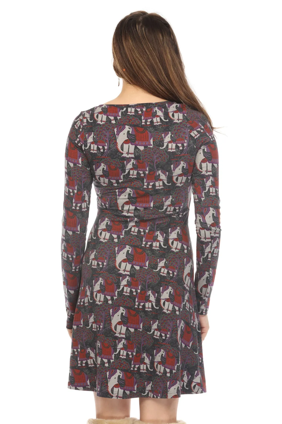 Elephant Print Skater Dress