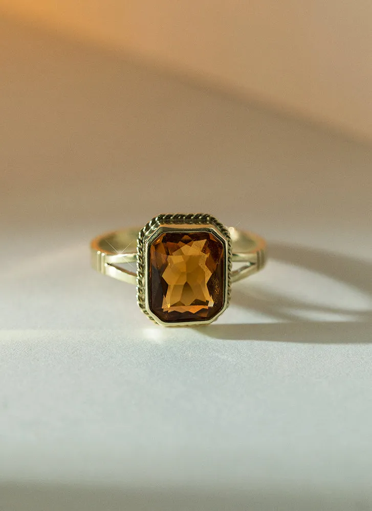 Emmeline citrine ring 14k gold