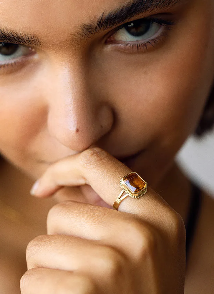 Emmeline citrine ring 14k gold