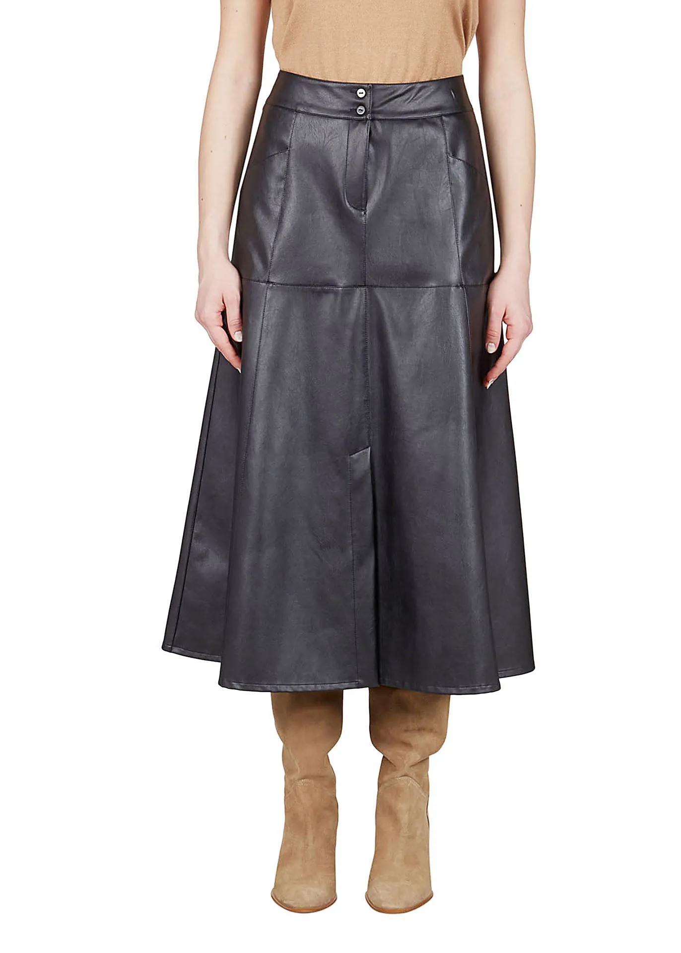 Faux Leather Skirt - Black