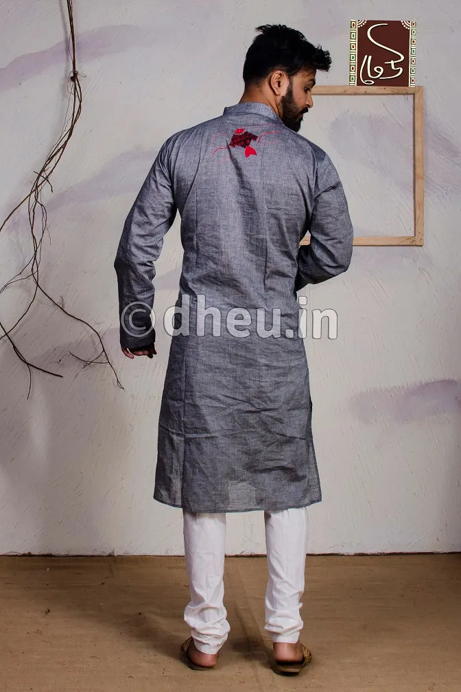 Fish applique -Handloom Cotton Applique kurta