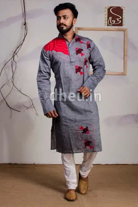 Fish applique -Handloom Cotton Applique kurta